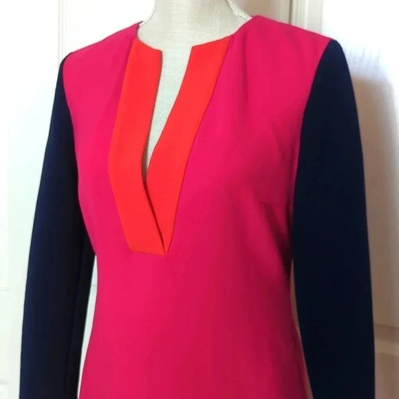 Diane Von Furstenberg Colorblock Pattern Mini Dress - Picture 5 of 8
